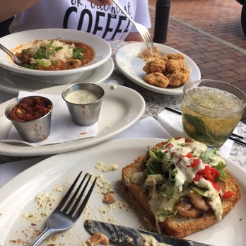 Bistro Byronz - Grilled shrimp sand which and fried catfish with crawfish ettouffee - Salad Near Me - Baton Rouge, Louisiana Bistro Byronz - Grilled shrimp sand which and fried catfish with crawfish ettouffee - Salad Near Me - Baton Rouge, Louisiana