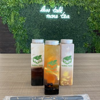 Boba Box - Citrus green tea with boba, brown sugar milk tea with boba and taro milk tea with pudding! Yum! - Coffee & Tea Near Me - Monrovia, California Boba Box - Citrus green tea with boba, brown sugar milk tea with boba and taro milk tea with pudding! Yum! - Coffee & Tea Near Me - Monrovia, California