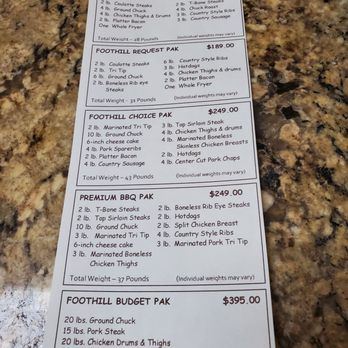 Foothill Meat Company - Menu - Meat Shops Near Me - Oroville, California Foothill Meat Company - Menu - Meat Shops Near Me - Oroville, California