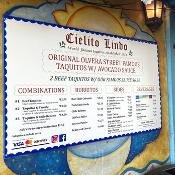 Cielito Lindo - The menu - Mexican Near Me - Los Angeles, California Cielito Lindo - The menu - Mexican Near Me - Los Angeles, California
