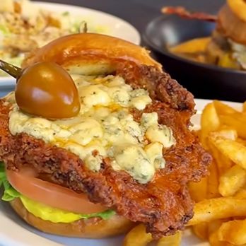 The DNVR Bar - Hand Breaded Chicken Breast - Buffalo - Bleu Cheese - Lettuce - Onion - Pickle - Sports Bars Near Me - Denver, Colorado
