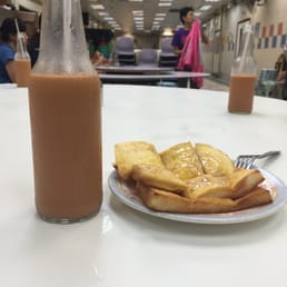 Peanut Butter toast and milk tea! Peanut Butter toast and milk tea!