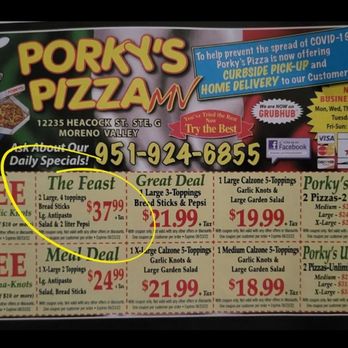 Porky's Pizza - Pizza Near Me - Moreno Valley, California Porky's Pizza - Pizza Near Me - Moreno Valley, California