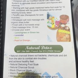Pedicure menu 8/16/25 Pedicure menu 8/16/25