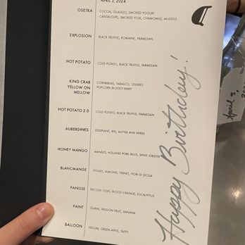 Alinea - April 2024 Menu - New American Near Me - Chicago, Illinois