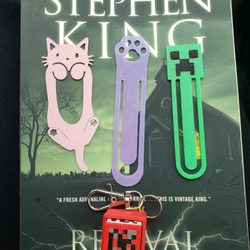 Herringbone Bookstore - 3D printed bookmarks and keychain