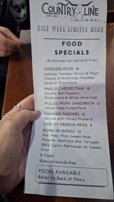 Menu photo 4 Country Line Saloon De Leon Springs, FL