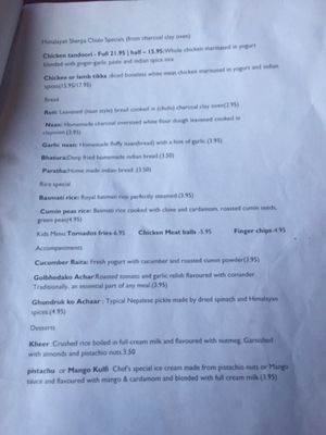 Menu photo 1 Himalayan Sherpa Kitchen Chicago, IL