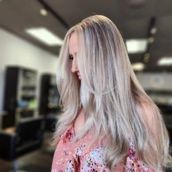 Katie Marie Hair & Make Up - BLONDE Beauty.  Long, beautiful layers, and beautiful shades of blonde