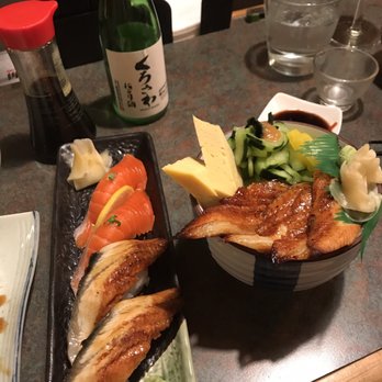 Maneki - Unagi Bowl and Salmon sashimi - Japanese Near Me - Seattle, Washington Maneki - Unagi Bowl and Salmon sashimi - Japanese Near Me - Seattle, Washington