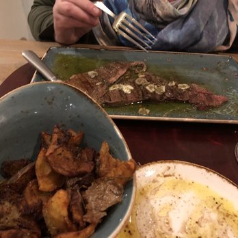 Badalì - Skirt steak with spicy Garlic and herb and lots of delicious extra Virgin Olive oil.  DELICIOUS fried potatoes. - Barbeque Near Me - Florence, FI
