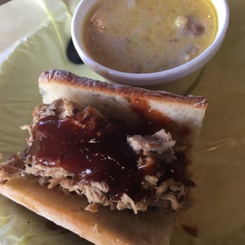Baguettes - 1/2 pulled pork sandwich and clam chowder - Sandwiches Near Me - Elk Grove, California