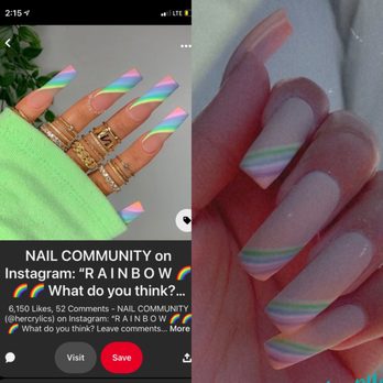Nail Palace - What I wanted(left) , VS what I got(right) - Nail Salons Near Me - Mill Creek, Washington
