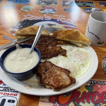 Pam's Too - Pork chops n gravy and darn good bacon - Diners Near Me - Granbury, Texas