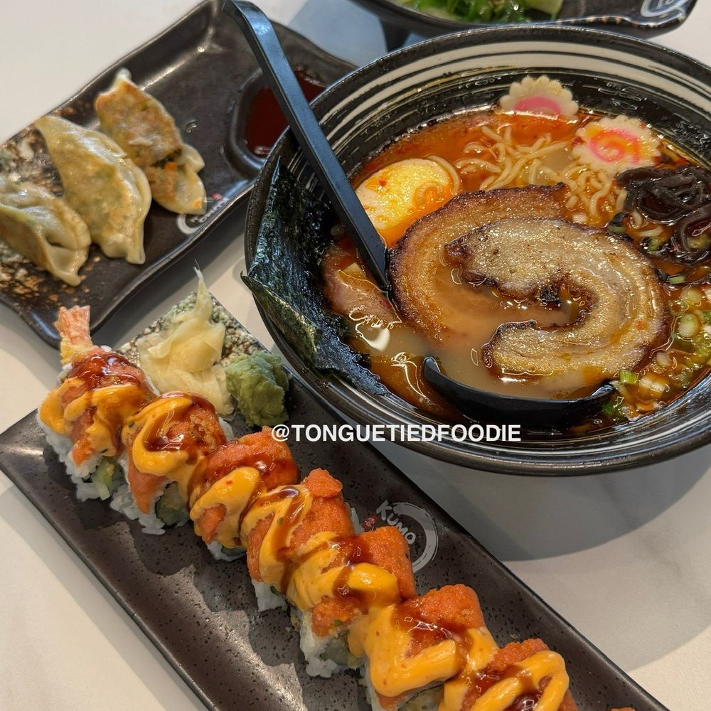 Kumo Sushi - Spicy tonkotsu, rock n roll sushi, vegetable gyoza, seaweed salad - Sushi Bars Near Me - Peachtree Corners, Georgia Kumo Sushi - Spicy tonkotsu, rock n roll sushi, vegetable gyoza, seaweed salad - Sushi Bars Near Me - Peachtree Corners, Georgia