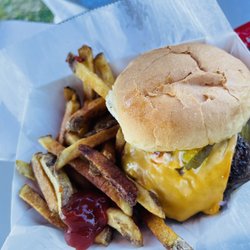 The Dashboard Diner - All American Burger with Hand Cut French Fries