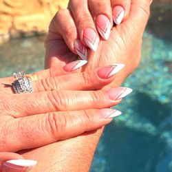 A Classy Nail & Spa - French Nails with design by Lilly