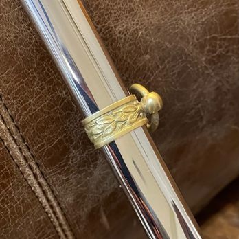 Decorative Metal Finishing - Refinished nickel scabbard with brass band. - Powder Coating Near Me - Oceanside, California Decorative Metal Finishing - Refinished nickel scabbard with brass band. - Powder Coating Near Me - Oceanside, California
