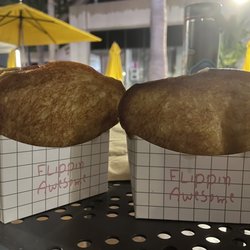 Flippoly - Bacon cheese on the left; bulgolgi on the right. The bread was fluffy, almost like Texas toast.