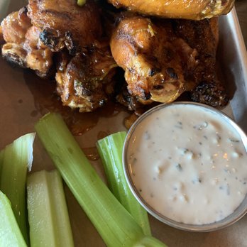 101 Craft Kitchen - Smoked wings. Yum! (That blue cheese sauce is really good too!) - New American Near Me - Westerville, Ohio
