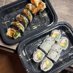 Sushi8 - Sushi takeout ~ Cali & Shrimp Tempura rolls.