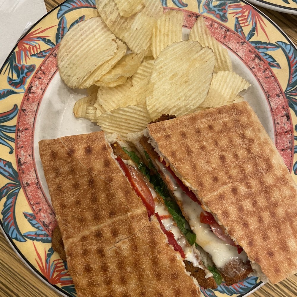 Half Moon Coffee and Grille Cafe - Milanese Panini with chips - Coffee & Tea Near Me - Wallingford, Connecticut Half Moon Coffee and Grille Cafe - Milanese Panini with chips - Coffee & Tea Near Me - Wallingford, Connecticut