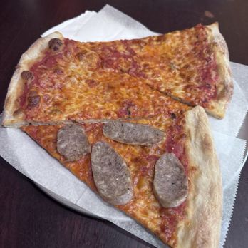 Luigi's Pizza - 2 cheese slices and sausage slice - Pizza Near Me - Brooklyn, New York Luigi's Pizza - 2 cheese slices and sausage slice - Pizza Near Me - Brooklyn, New York