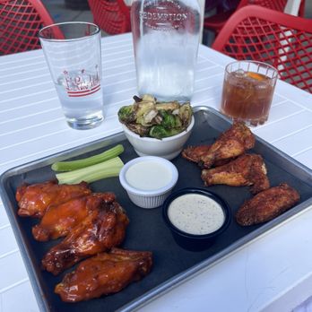 Cinder BBQ - Wings 1/2 & 1/2  Brussel Sprouts Old Fashioned - Bars Near Me - Washington, DC, District of Columbia