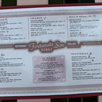 Fortunate Son - Menu - Chinese Near Me - San Diego, California Fortunate Son - Menu - Chinese Near Me - San Diego, California