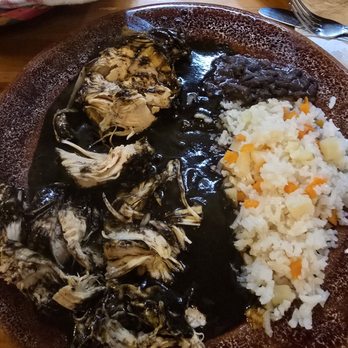 Tlamanalli - Mole negro. The chicken fell of the bone, yummy! - Mexican Near Me - Teotitlan del Valle, OAX Tlamanalli - Mole negro. The chicken fell of the bone, yummy! - Mexican Near Me - Teotitlan del Valle, OAX