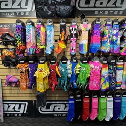 Crazy Skates - We carry Crazy Socks with colorful designs that go great with skating or just on a fun day out.