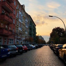 Schöneberg - Charming cobblestone street in Schöneberg. October 2018