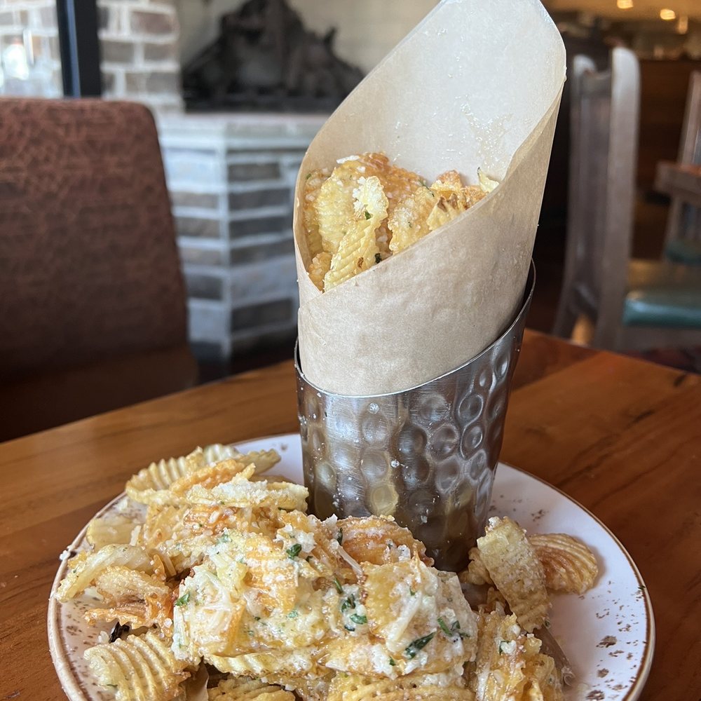 Lazy Dog Restaurant & Bar - Parm Waffle fries. Very heavy - New American Near Me - Euless, Texas Lazy Dog Restaurant & Bar - Parm Waffle fries. Very heavy - New American Near Me - Euless, Texas