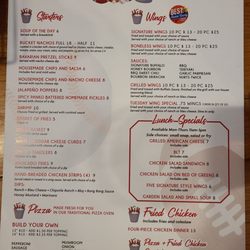 Buckets Pub - Menu