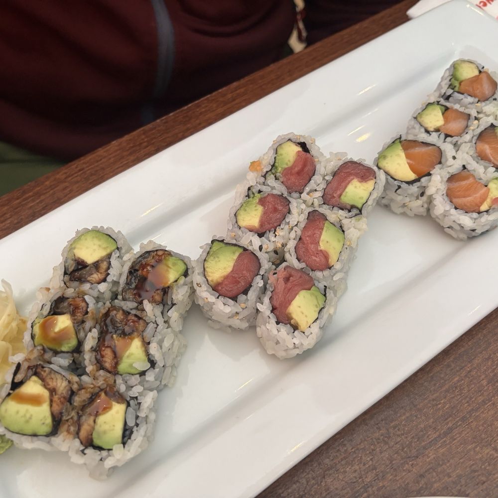 Sakura Japanese Restaurant - Three roll lunch combo - eel avocado, tuna avocado, salmon avocado - Japanese Near Me - Wyckoff, New Jersey Sakura Japanese Restaurant - Three roll lunch combo - eel avocado, tuna avocado, salmon avocado - Japanese Near Me - Wyckoff, New Jersey
