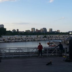 Pier Wisconsin - Skyline at sunset from outdoor amphitheater