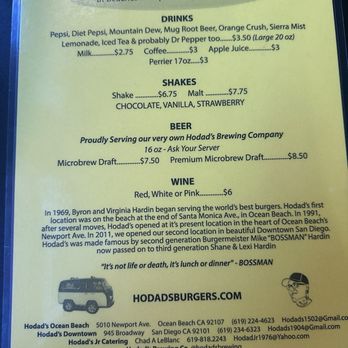 Hodad's - Menu 1 - Burgers Near Me - San Diego, California Hodad's - Menu 1 - Burgers Near Me - San Diego, California