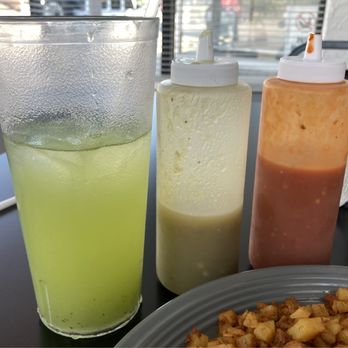 La Sierra - The cucumber water and the salsas. All amazing and flavorful! - Mexican Near Me - Omaha, Nebraska