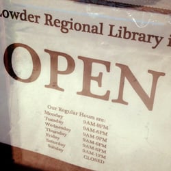 E L Lowder Regional Branch Library - Library hours
