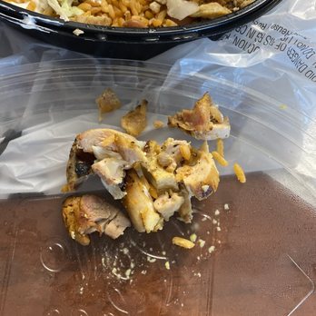 El Pollo Loco - Chicken bowl with maybe 2 bites total. It's supposed to be a chicken bowl! - Fast Food Near Me - San Diego, California