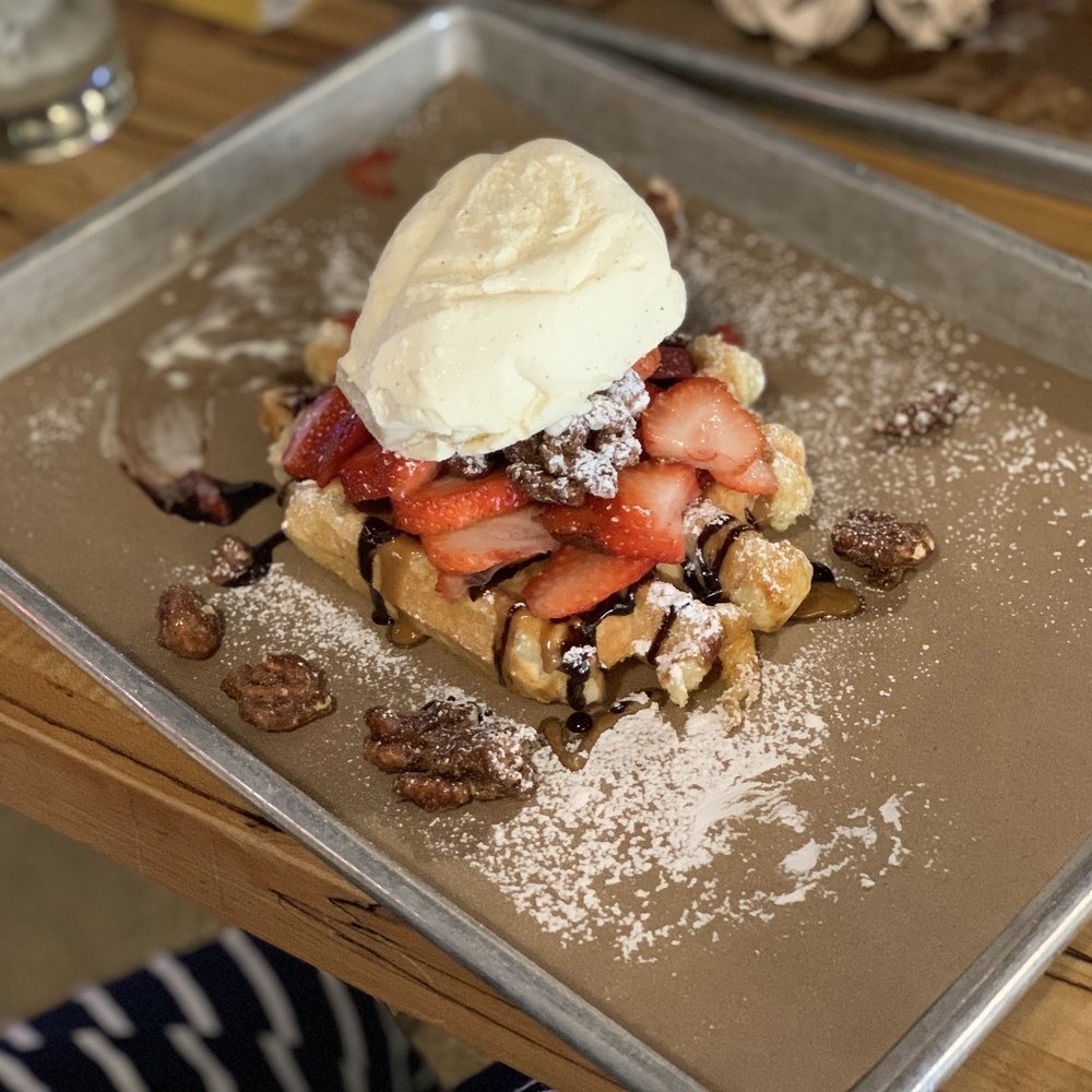 Build Your Own (strawberries, pecans, cookie butter, chocolate syrup, ice cream....forgot my bacon) $12 ish! Head cracking!! Build Your Own (strawberries, pecans, cookie butter, chocolate syrup, ice cream....forgot my bacon) $12 ish! Head cracking!!