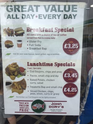 Menu photo 1 John Dorys Belfast, BFS