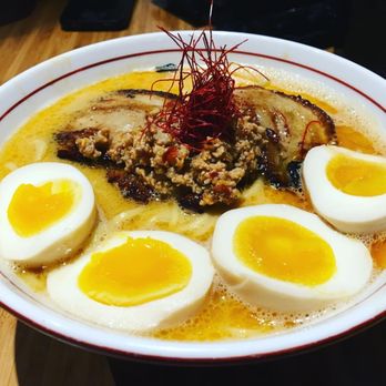 Sansotei Ramen - Spicy Tantan Ramen, with thick noodles, extra noodles, extra egg and extra pork belly - Ramen Near Me - Ottawa, Ontario