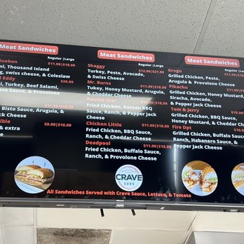 Crave subs - Menu 8/2023 - Halal Near Me - Hayward, California