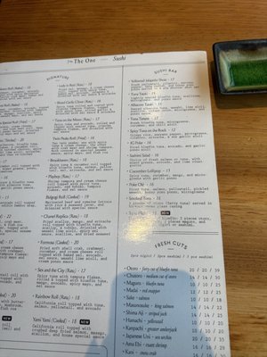 Menu photo 2 The One Sushi + Brookhaven, GA Menu photo 2 The One Sushi + Brookhaven, GA