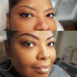 Scalp and Brows NJ - Powder Brows ! Freshly done. The pigment lightens up about 30% leaving the perfect tint to a fuller and natural effect eyebrows