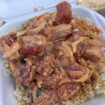 Ono Seafood - Large poke bowl with Spicy Ahi $10.50 - Seafood Near Me - Honolulu, Hawaii