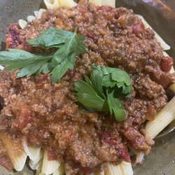 The Spicy Sicilian - Bolognese over gluten-free penne