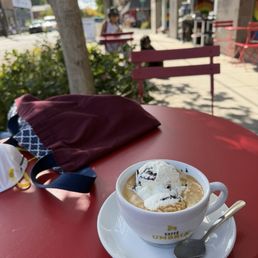Gelato Affogato on the sidewalk Gelato Affogato on the sidewalk