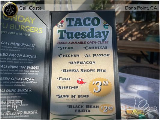 Menu photo 4 Cali Costa Dana Point, CA